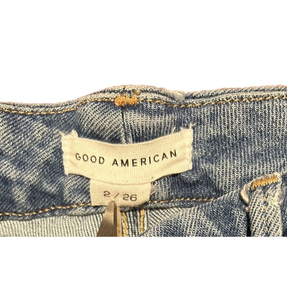 Good American Good Curve Distressed Straight High Rise‎ Jeans Women’s Size 2/26 - Picture 4 of 9